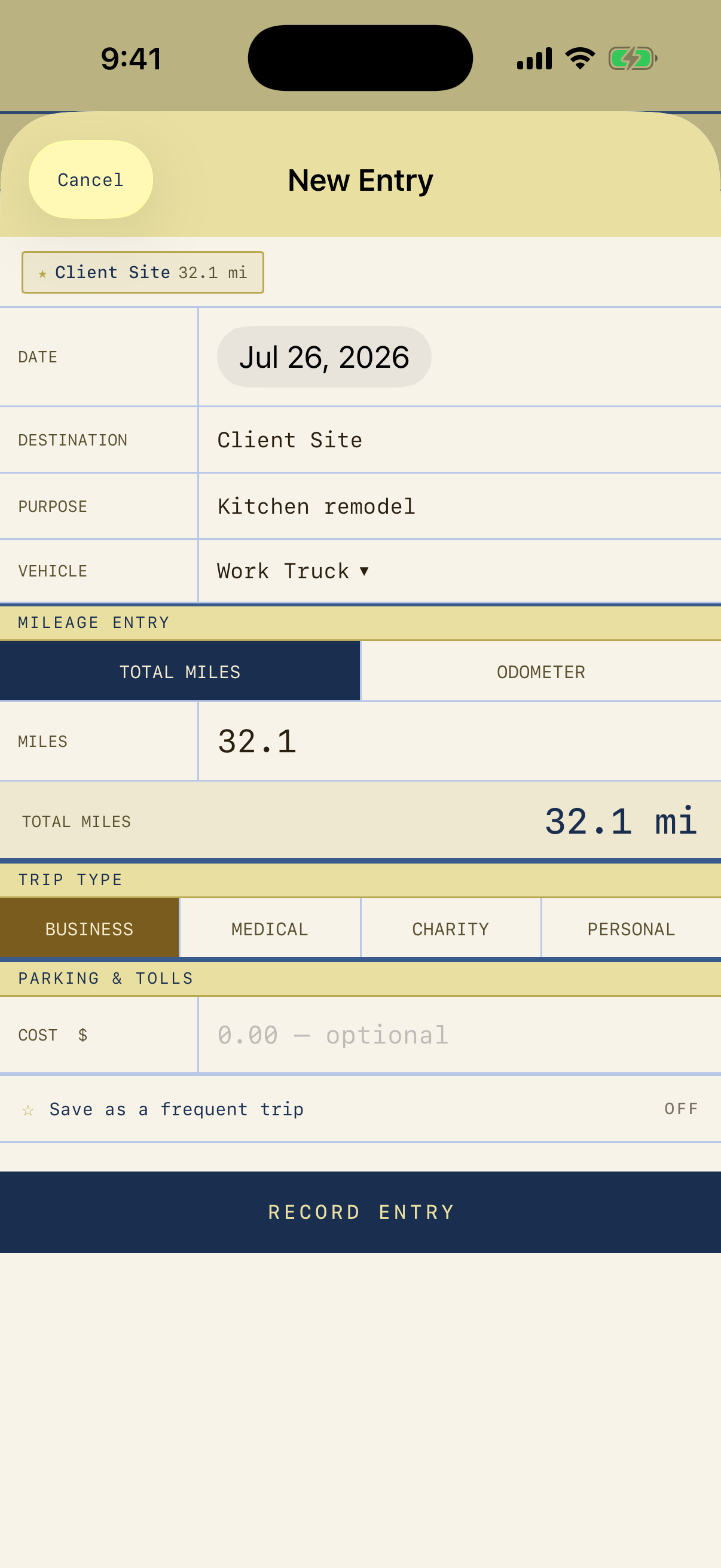 Logbook screenshot 2