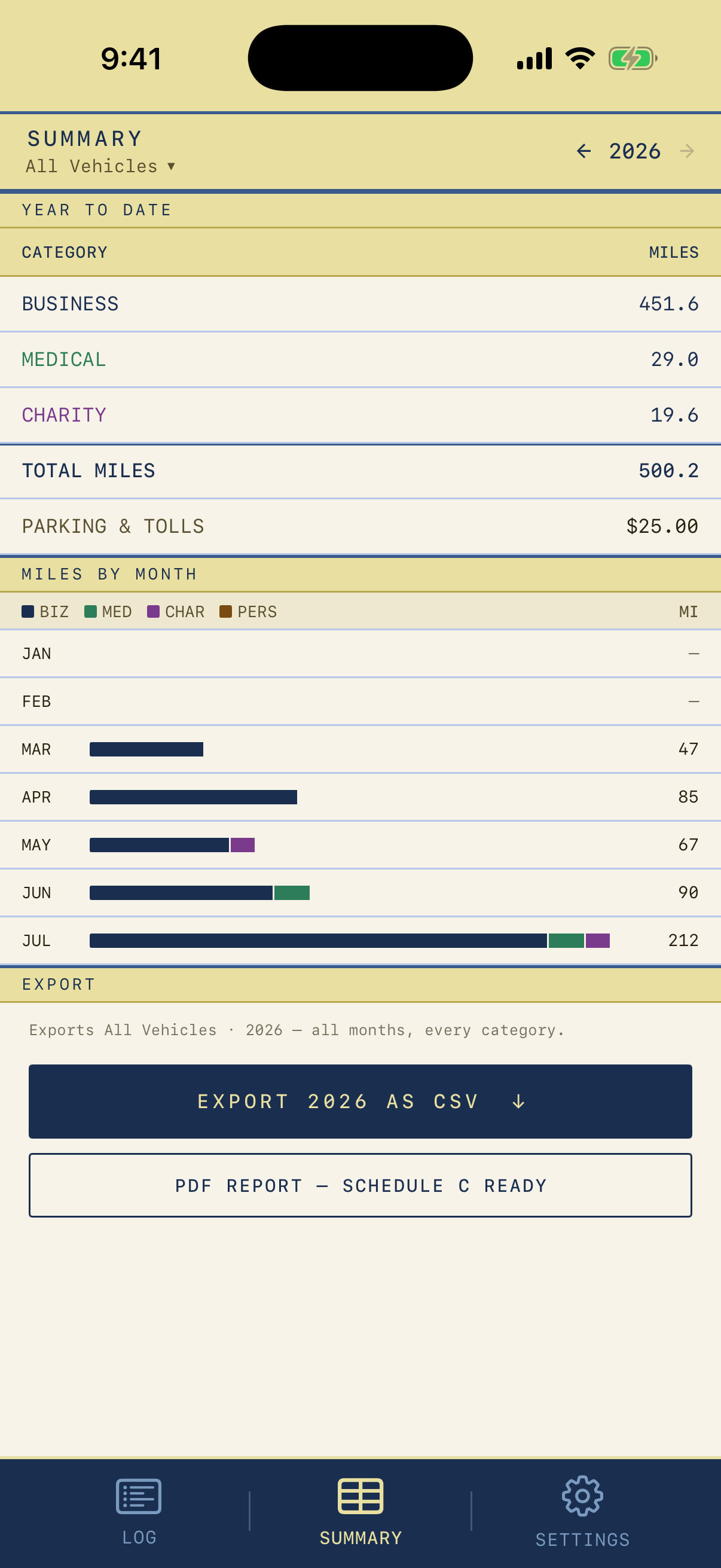 Logbook screenshot 3