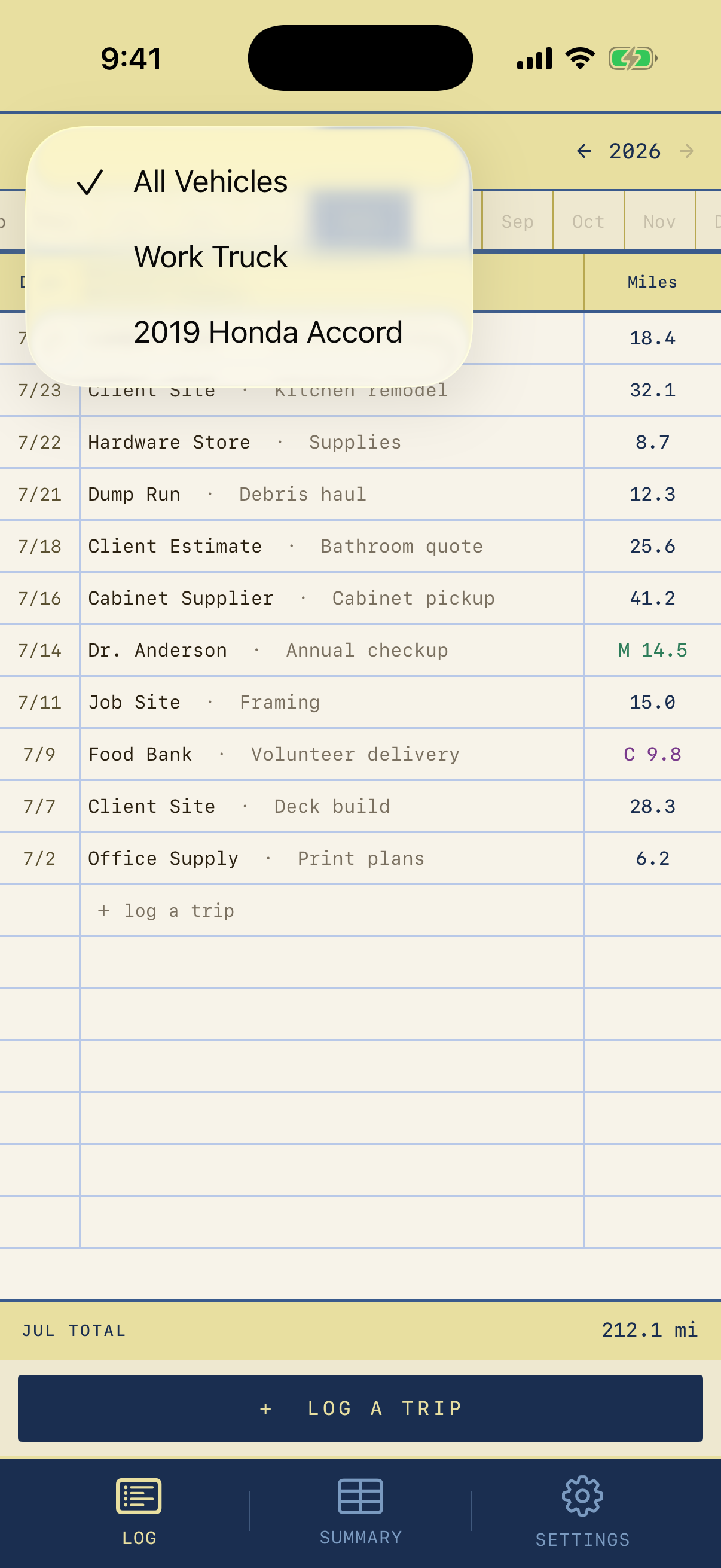 Logbook screenshot 5